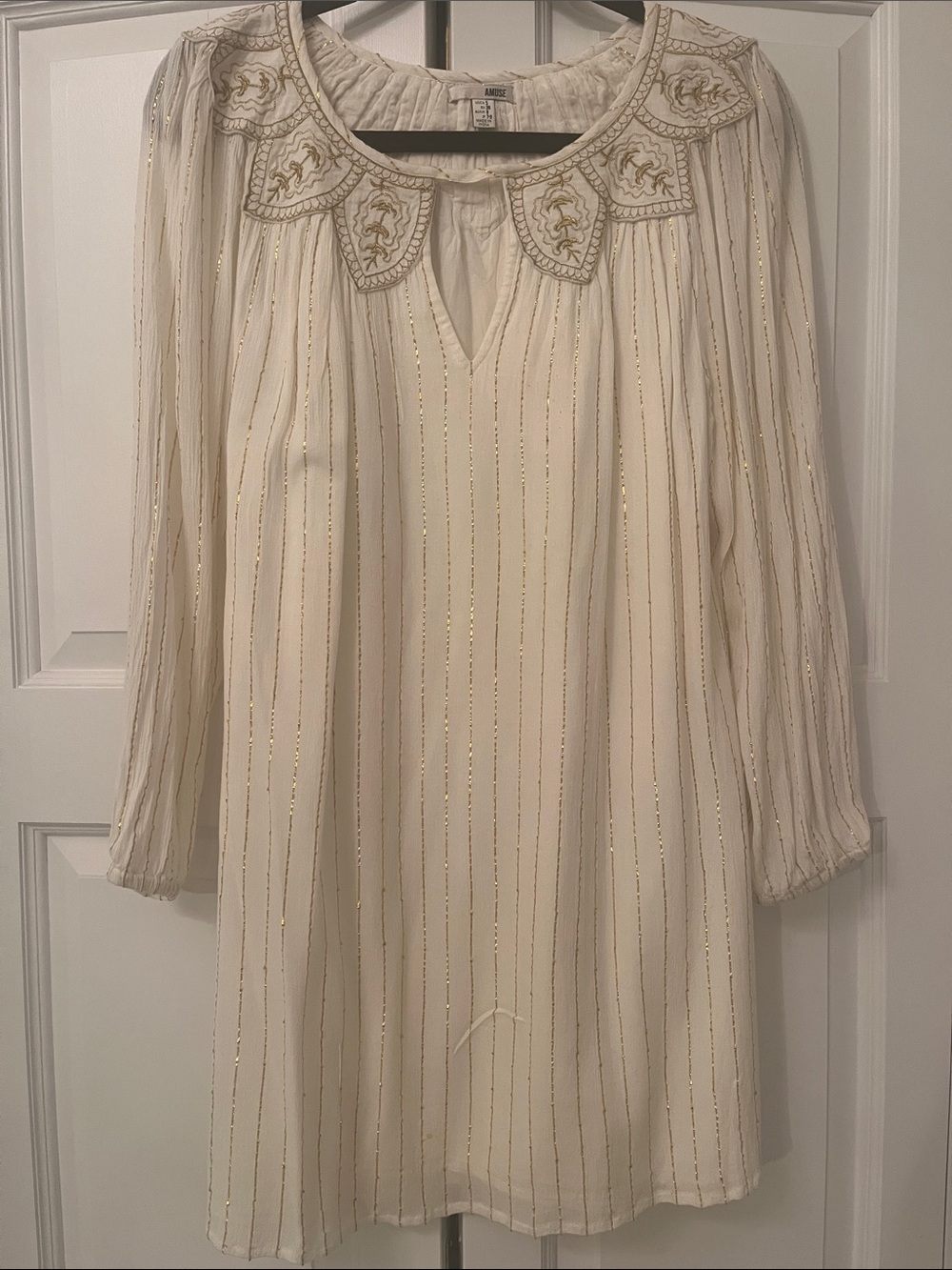 Women’s Cream Embellished Boho Dress